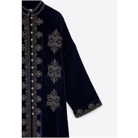 NWT Zara embroidered velvet kimono - Picture 7 of 14